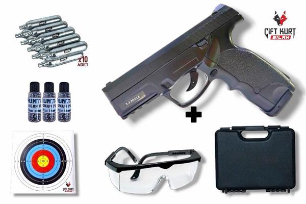 ASG Steyr M9-A1 Siyah Havalı Tabanca Set
