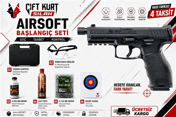 UMAREX Heckler & Koch VP9 Tactical Airsoft Tabanca Set