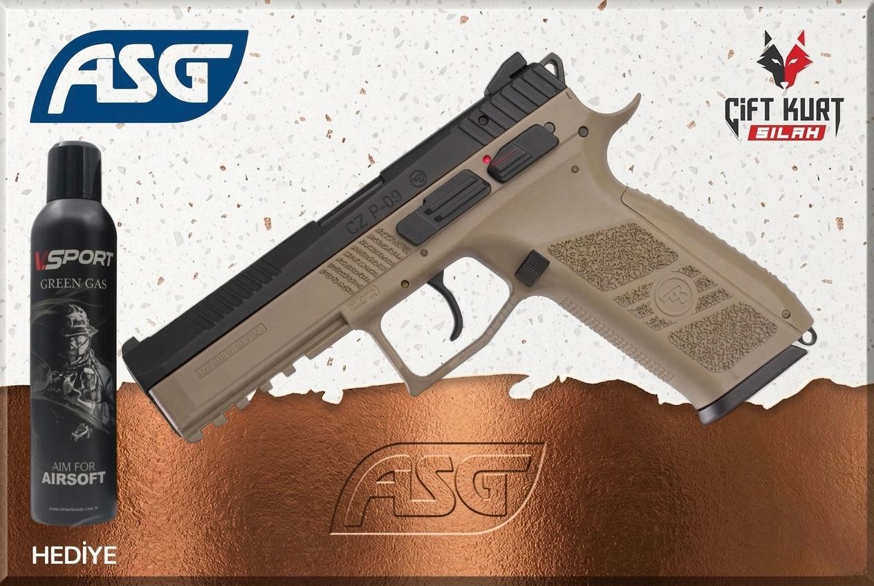 ASG CZ P09 Siyah-Çöl Blowback Airsoft Tabanca | Çiftkurt Silah