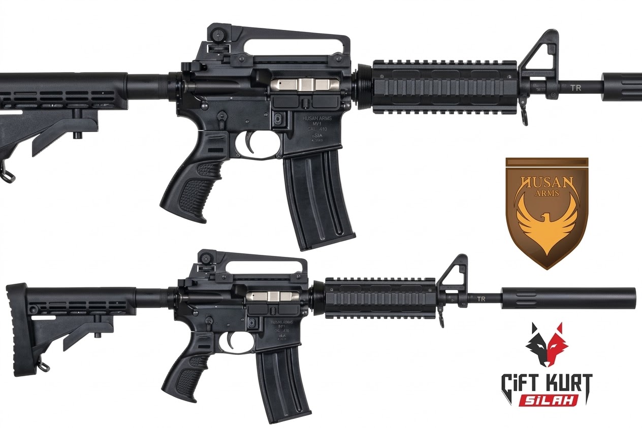 HUSAN ARMS M71 (HMF3600) Siyah 36 Cal (410 GA) Şarjörlü Av Tüfeği | Çift Kurt Silah