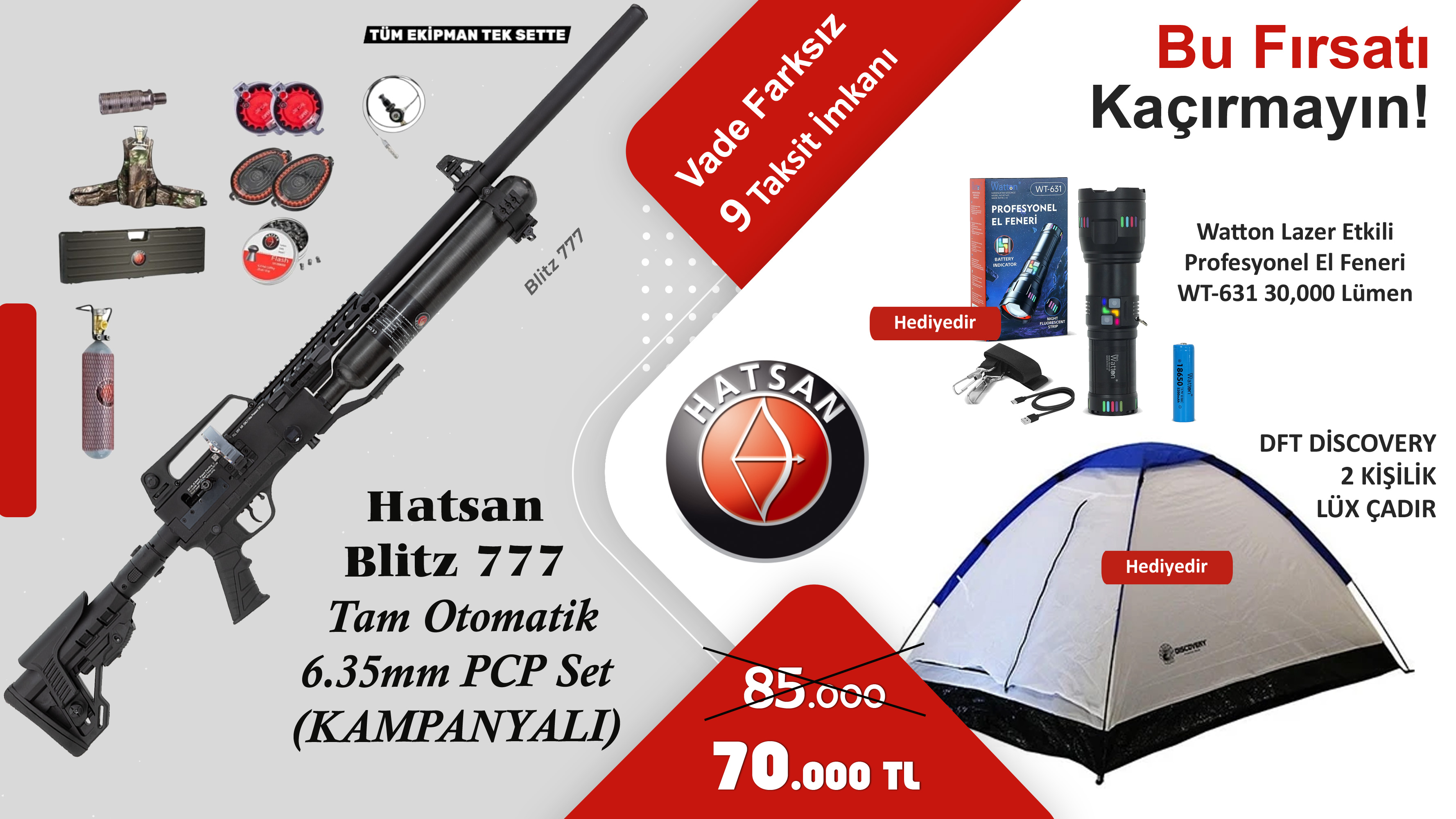 Hatsan Blitz 777 Tam Otomatik 6.35mm PCP Set (Deluxe Yaz Kampanyası)