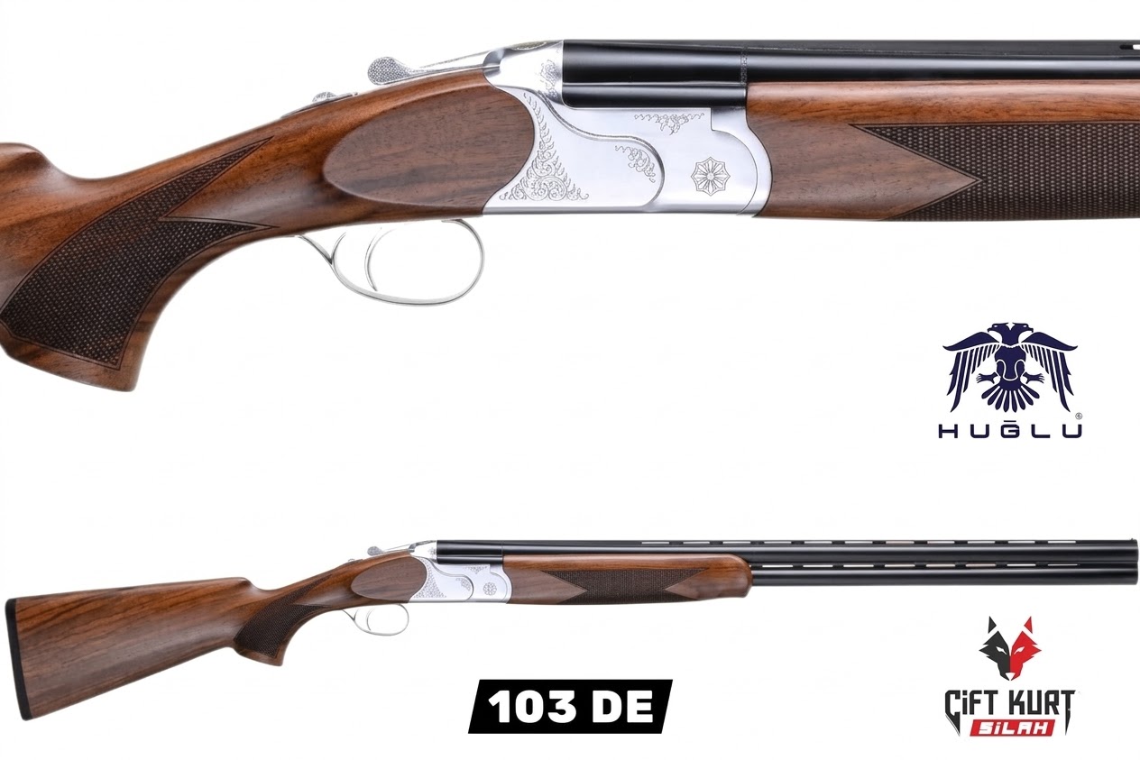 Huğlu 103 DE 12 Süperpoze Tek Tetik Ejektörlü Ağaç Beyaz Av Tüfeği