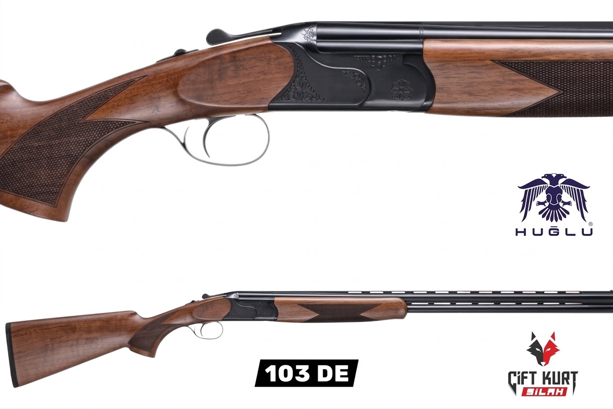 Huğlu 103 DE 12 Süperpoze Tek Tetik Ejektörlü Ağaç Siyah Av Tüfeği