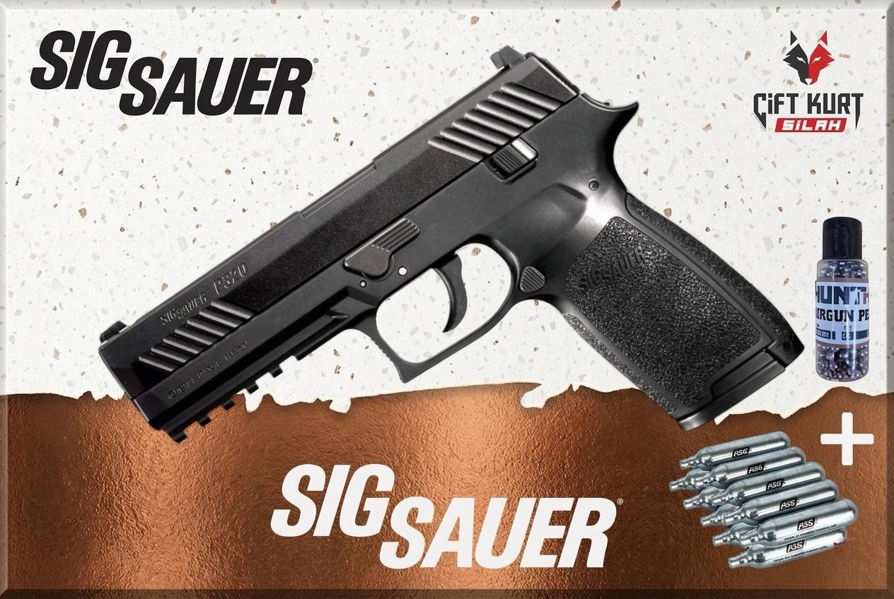 SIG Sauer P320 Havalı Tabanca Siyah | 10 Tüp + BB Hediye | Çiftkurt Silah