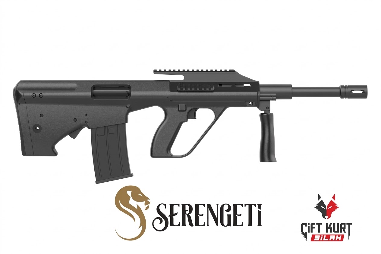 Serengeti AUG Siyah Bullpup Şarjörlü Otomatik Av Tüfeği | Çift Kurt Silah