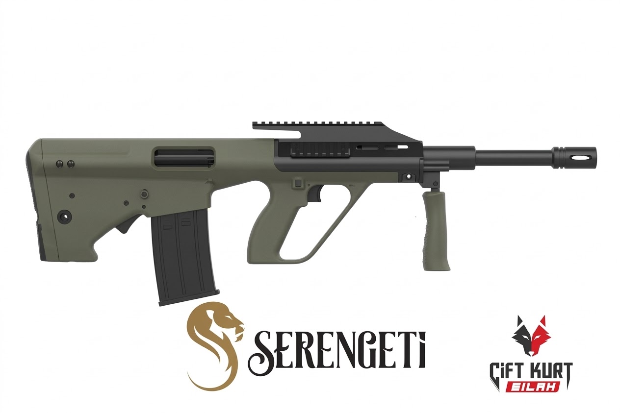 Serengeti AUG Yeşil Bullpup Şarjörlü Otomatik Av Tüfeği | Çift Kurt Silah