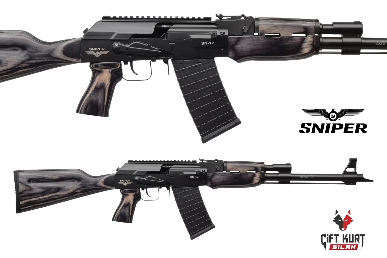 Sniper Arms SN-12 Siyah Lamine Şarjörlü Yivsiz Av Tüfeği | Çift Kurt Silah