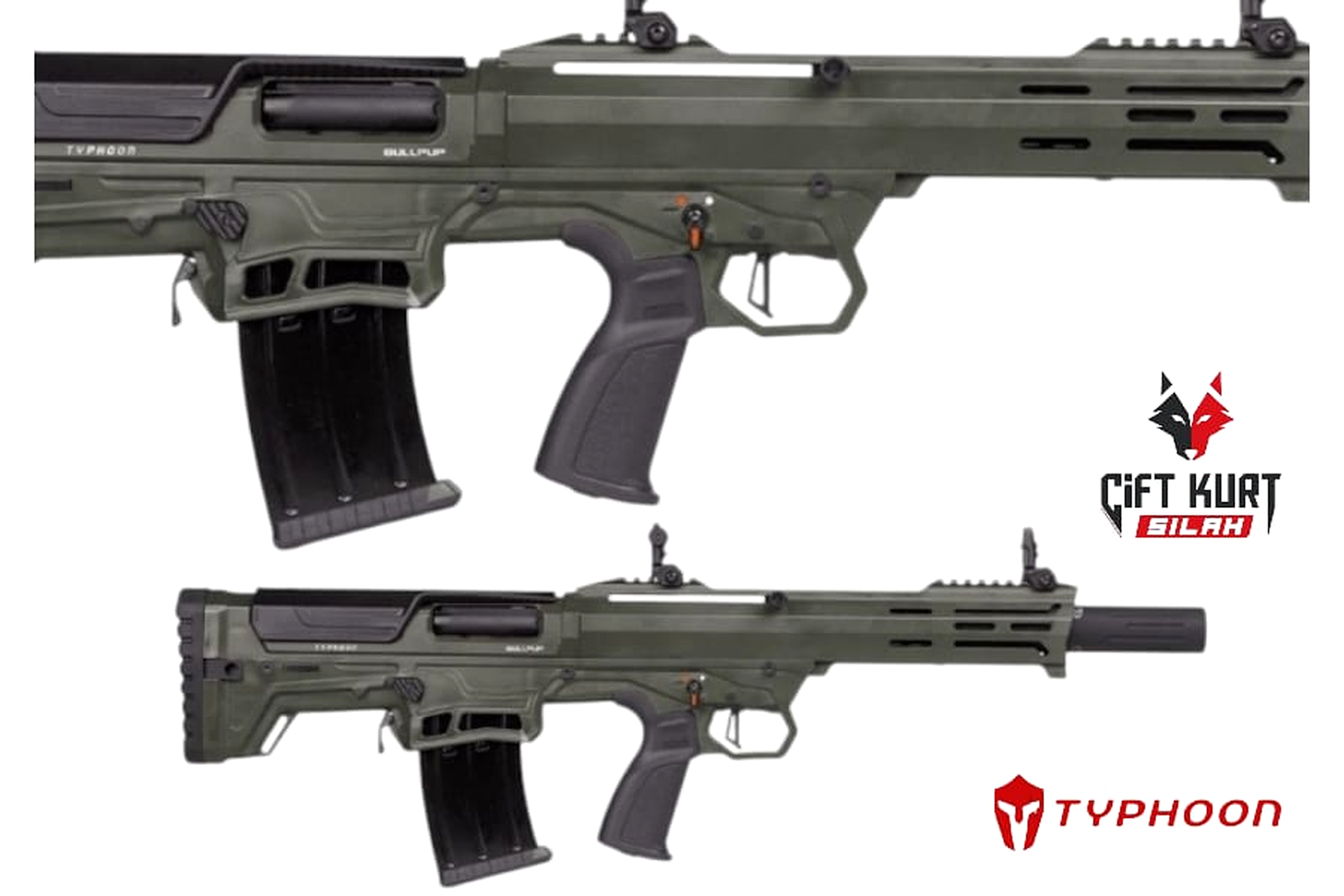 Typhoon Sierra Bullpup Yeşil Şarjörlü Yarı Otomatik Av Tüfeği | Çiftkurt Silah
