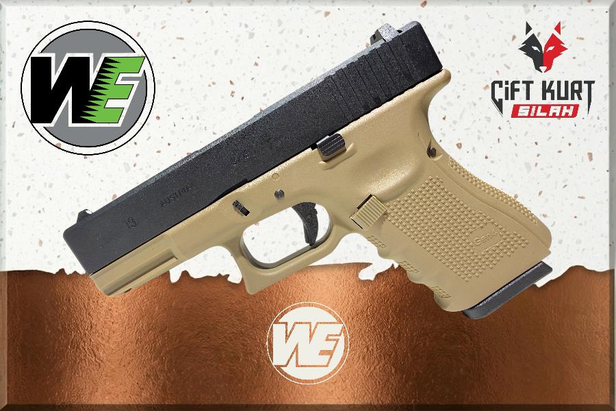 WE Glock 19 Gen4 Tan Airsoft Tabanca (6mm) | Blowback & Green Gazlı | Çiftkurt Silah