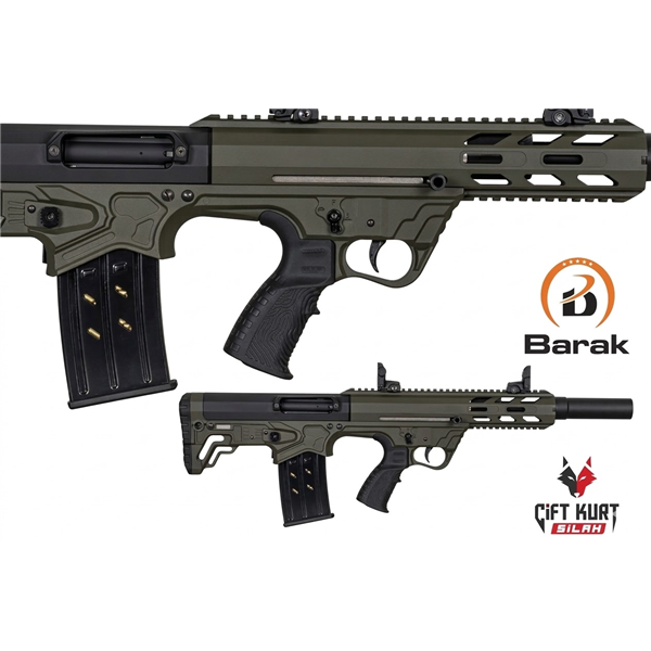 Barak 99 X Yeşil-Siyah Bullpup Şarjörlü Otomatik Yivsiz Av Tüfeği