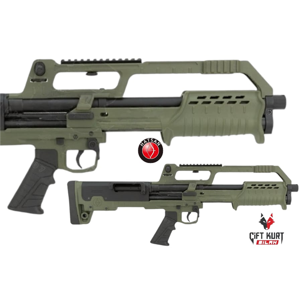 Hatsan Escort Magnum BULLTAC Pompalı Yeşil-Haki Av Tüfeği (Yeni Versiyon)