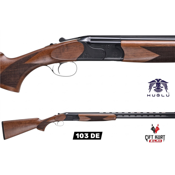 Huğlu 103 DE 12 Süperpoze Tek Tetik Ejektörlü Ağaç Siyah Av Tüfeği