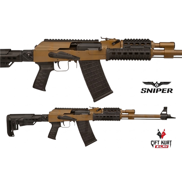 Sniper Arms SN-12 Bronz Sentetik Taktikal Şarjörlü Yivsiz Av Tüfeği | Çift Kurt Silah
