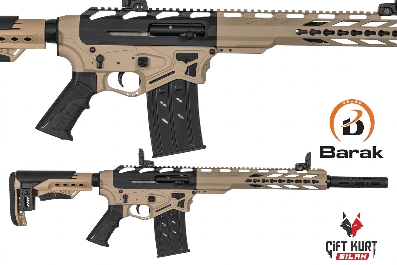 Barak 20 S Çöl-Siyah Şarjörlü Yarı Otomatik Taktik Av Tüfeği